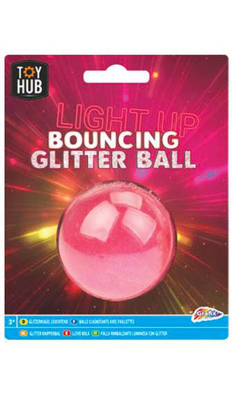 GRAFIX Hopík - skákací balonek třpytivý světélkující Barva: RŮŽOVÁ