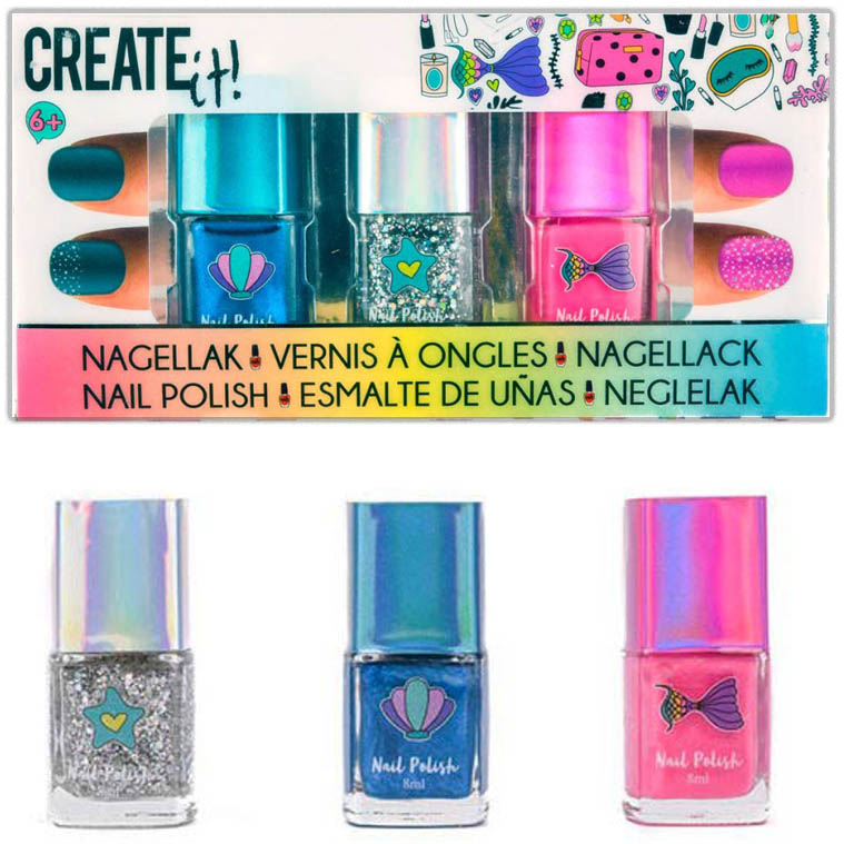 CANENCO Dětský lak na nehty Mermaid sada 3ks