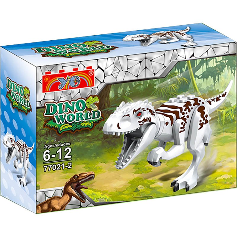 DINO WORLD Figurka Jurský park Tyrannosaurus Rex bílý kompatibilní 12cm