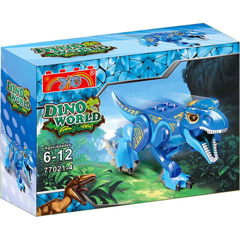 DINO WORLD Figurka Jurský park Tyrannosaurus Rex modrý kompatibilní 12cm