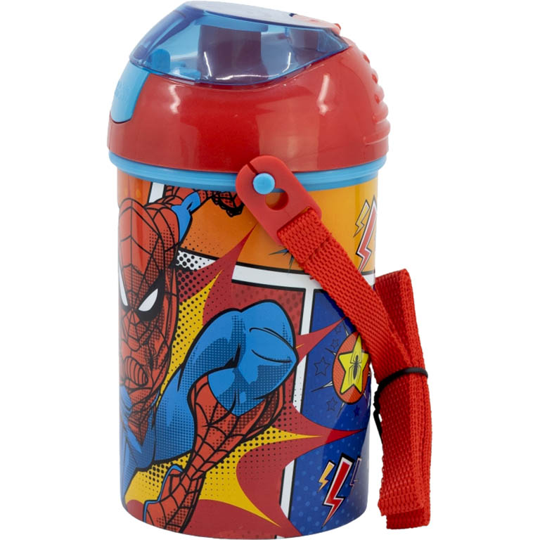 STOR Láhev na pití Spiderman Midnight Pop up 450ml