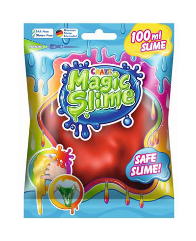 CRAZE Magic slime - magický sliz 100ml Barva: ČERVENÁ