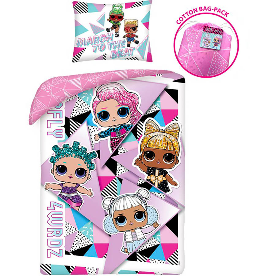 HALANTEX Povlečení L.O.L. Surprise March v látkovém vaku bavlna 140x200 70x90