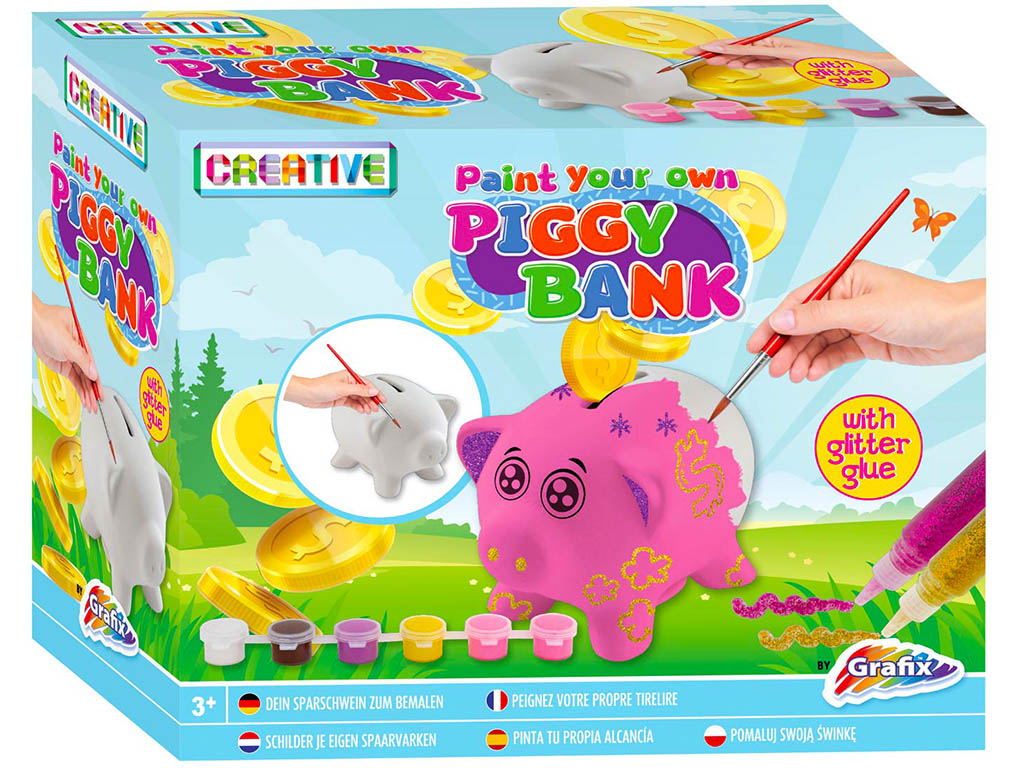 Pokladnička Prasátko k vymalování kreativní sada