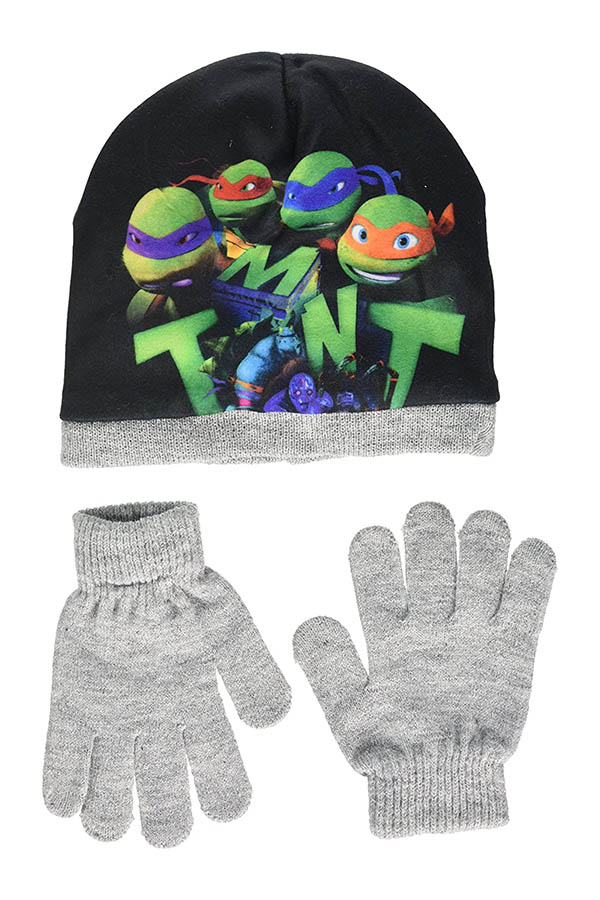 Čepice rukavice Želvy Ninja TMNT sada 2ks Barva: ŠEDÁ, Velikost: 52