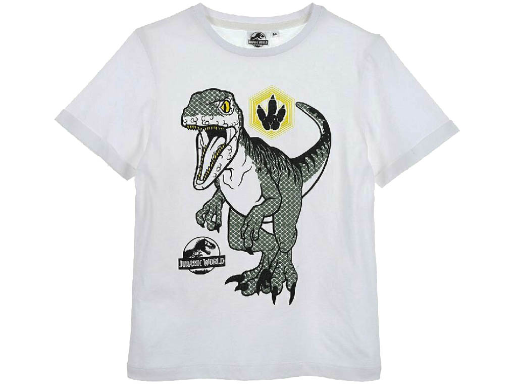 SUN CITY Dětské tričko Jurský svět Dinosauři T-rex bavlna bílé Velikost: 98 (3 roky)