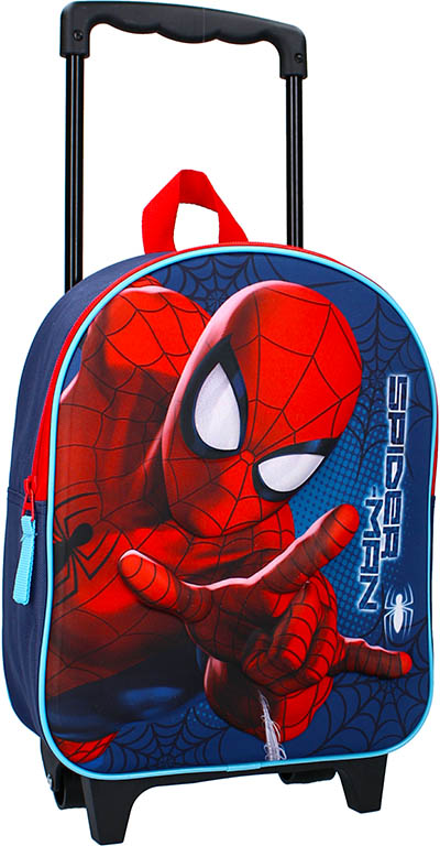 VADOBAG Batoh na kolečkách Spiderman Friends 3D 32cm modrý