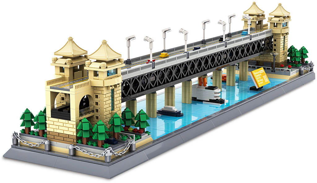 Wange Architect stavebnice Most přes řeku Jang-c'-ťiang Wuhan kompatibilní 1454 dílů