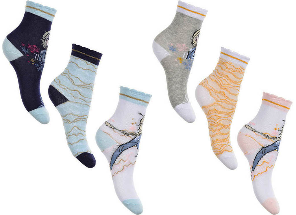 SUN CITY Dětské ponožky Frozen Ledové království sada 3 páry Velikost: 27/30, DESIGN: DESIGN 2