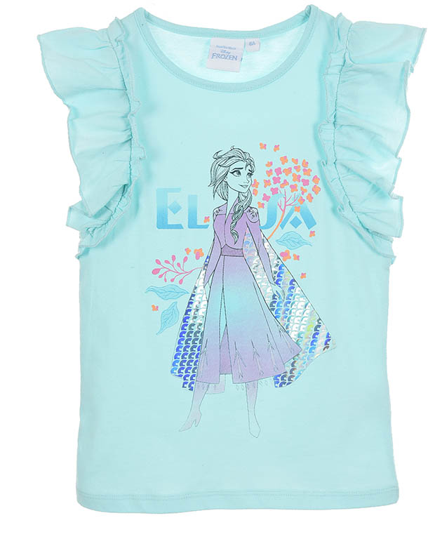 SUN CITY Dětské tričko Frozen Ledové království Elsa bavlna tyrkysové Velikost: 128 (8 let)