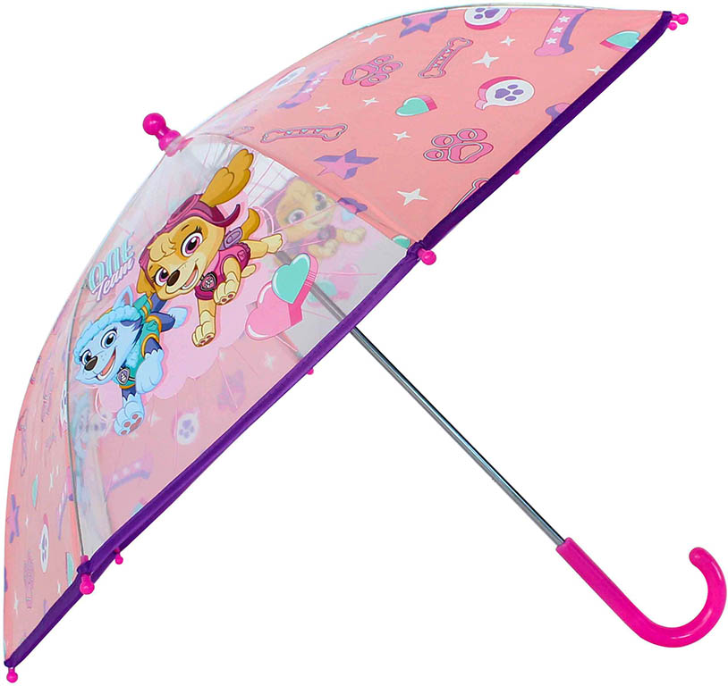 VADOBAG Deštník Paw Patrol růžový transparentní 72cm
