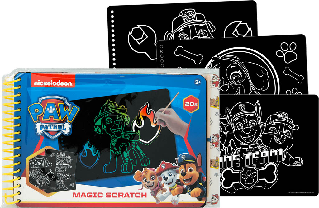 TOYCOMPANY Paw Patrol škrabací obrázky - sešit 20 listů A5