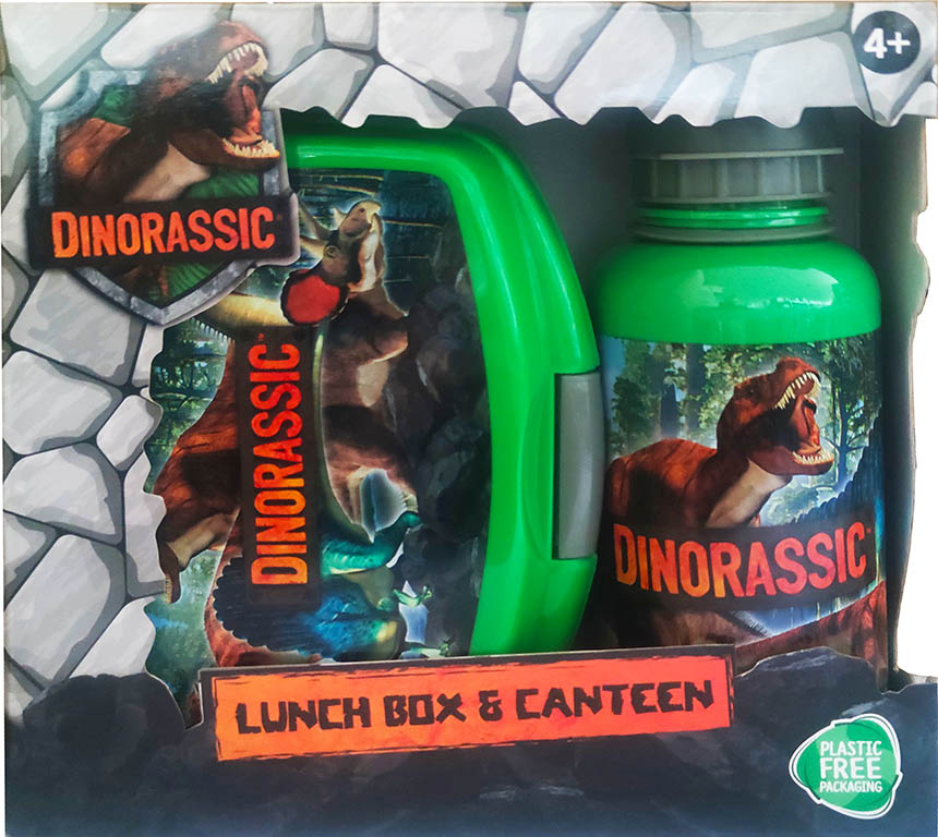 TOYCOMPANY Svačinový set Dinosauři - Box na svačinu a Láhev na pití 400ml - II. jakost Barva: ZELENÁ