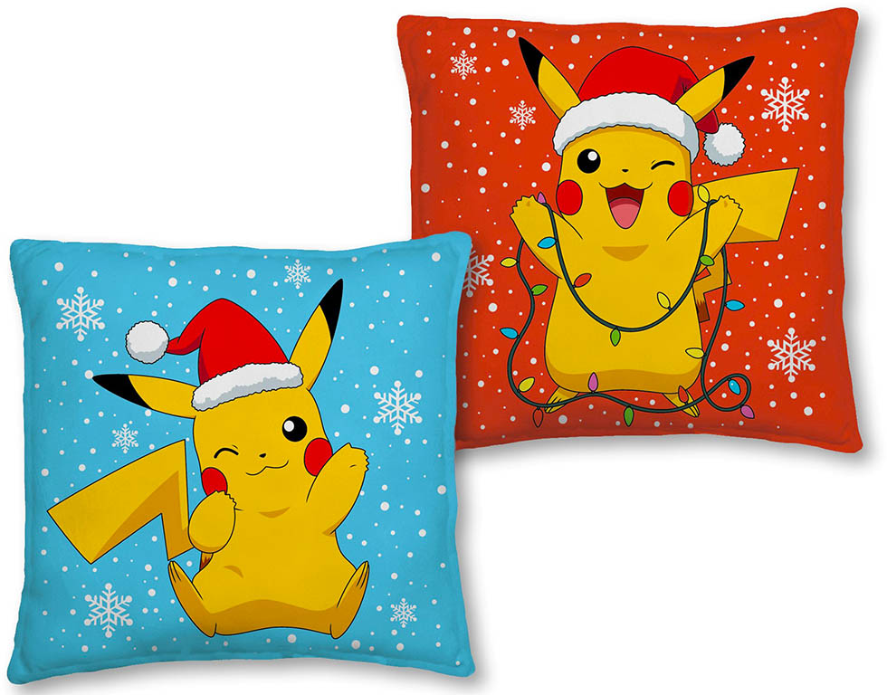 HALANTEX Polštář Pokémon Pikachu X-mass oboustranný 40x40