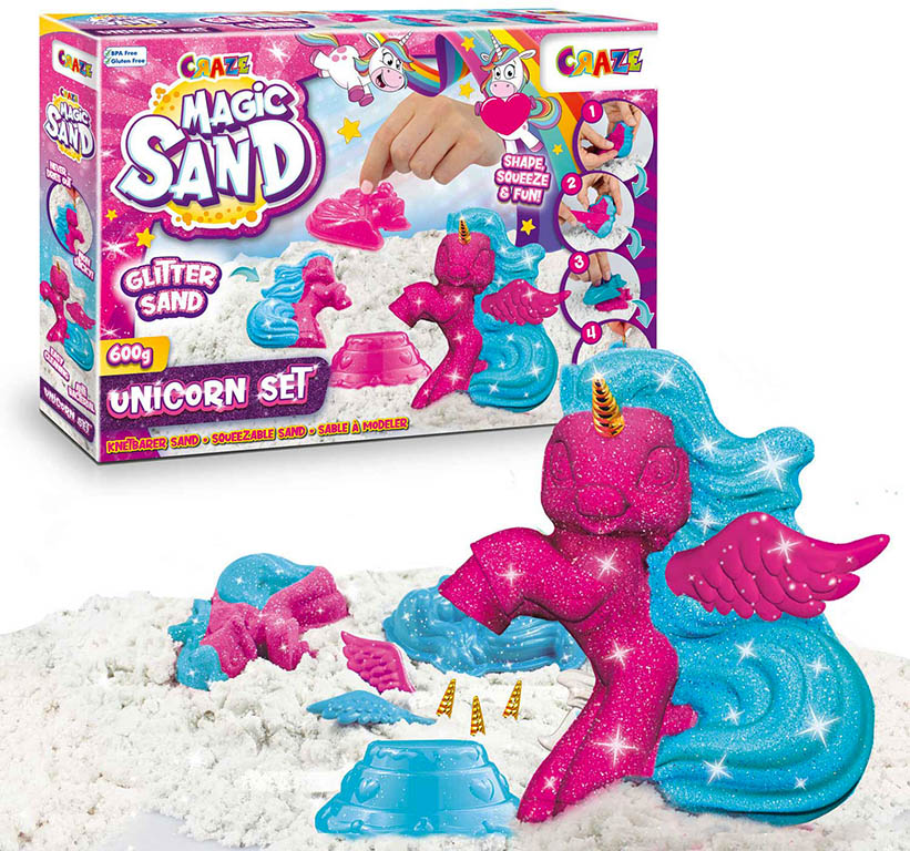 CRAZE Kinetický písek Magic sand třpytivá sada Jednorožec