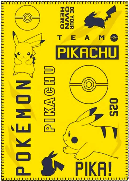 NEW IMPORT Fleecová / fleece deka Pokémon Pikachu žlutá 100x140