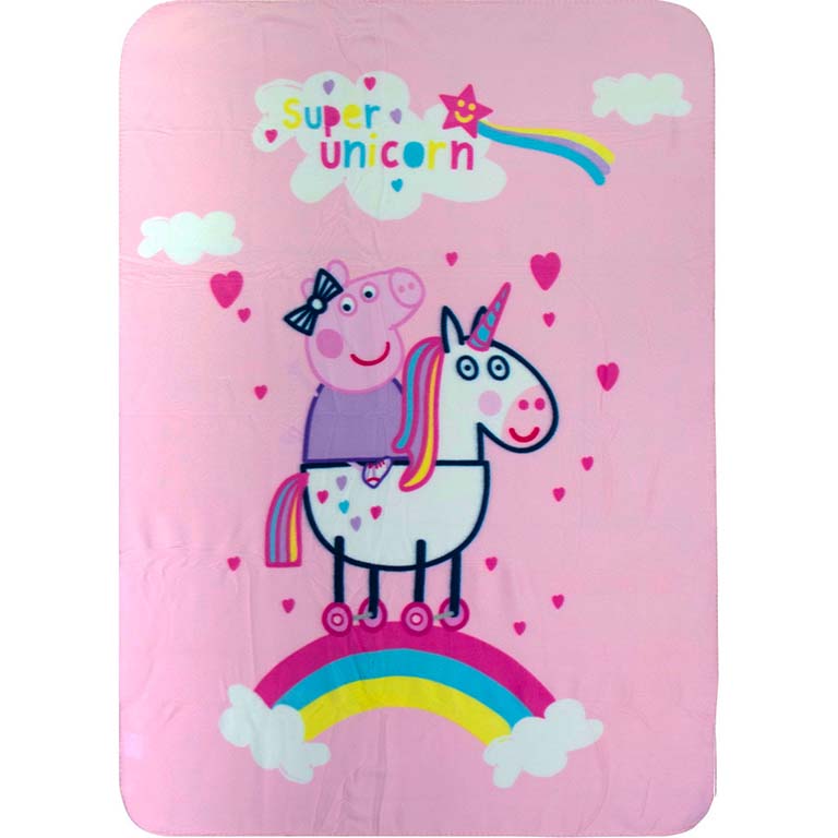 AYMAX Fleecová / fleece deka Prasátko Peppa Unicorn 100x140