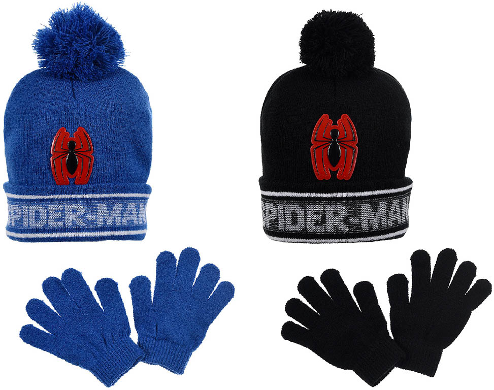 SUN CITY Čepice rukavice Spiderman sada 2ks Barva: MODRÁ, Velikost: 52