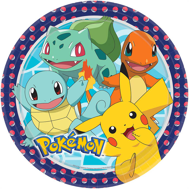 AMSCAN Papírové talíře Pokémon 23cm 8ks