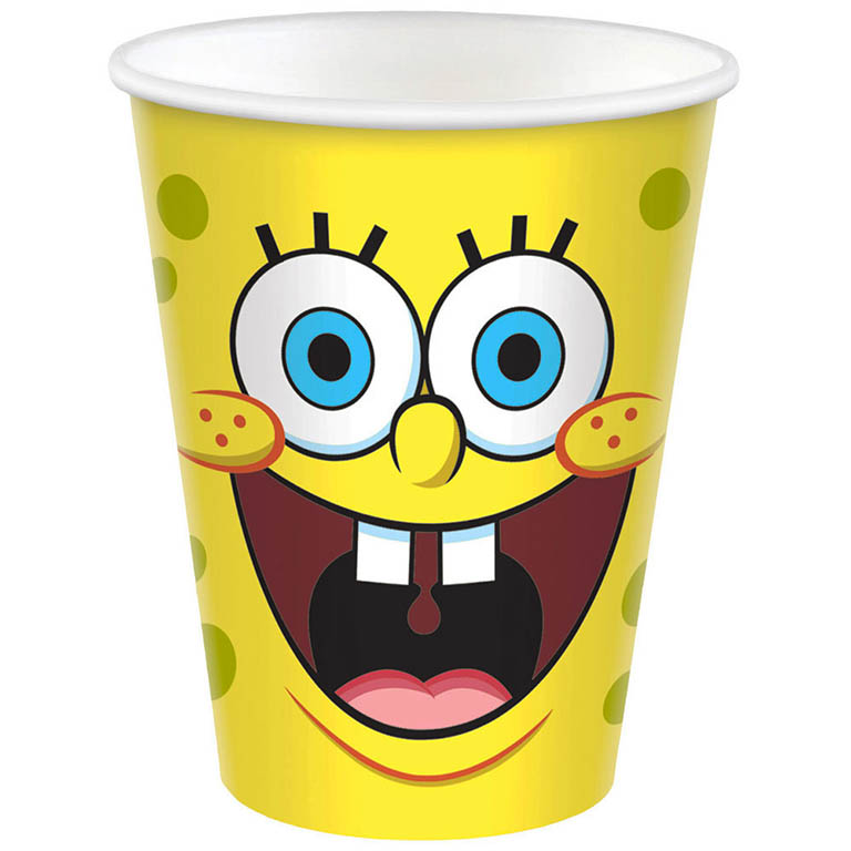 AMSCAN Papírové kelímky Spongebob 8ks 250ml