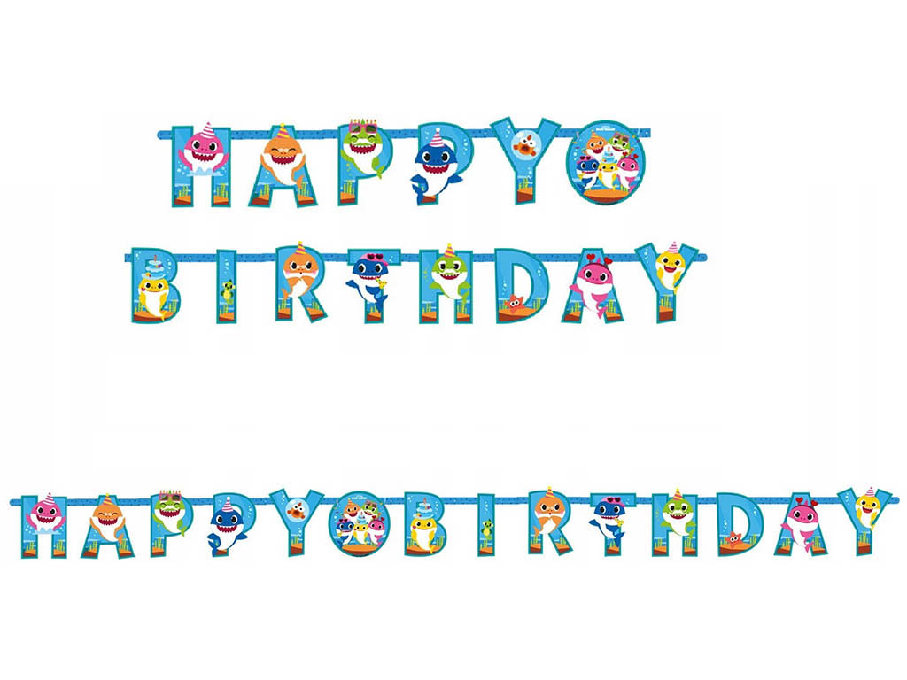 AMSCAN Párty nápis Baby Shark Happy Birthday 180cm