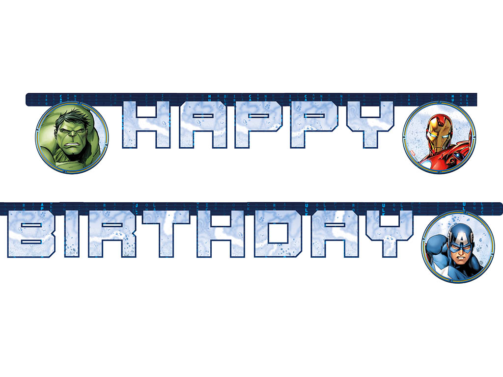 PROCOS Párty nápis Avengers Happy Birthday 200cm