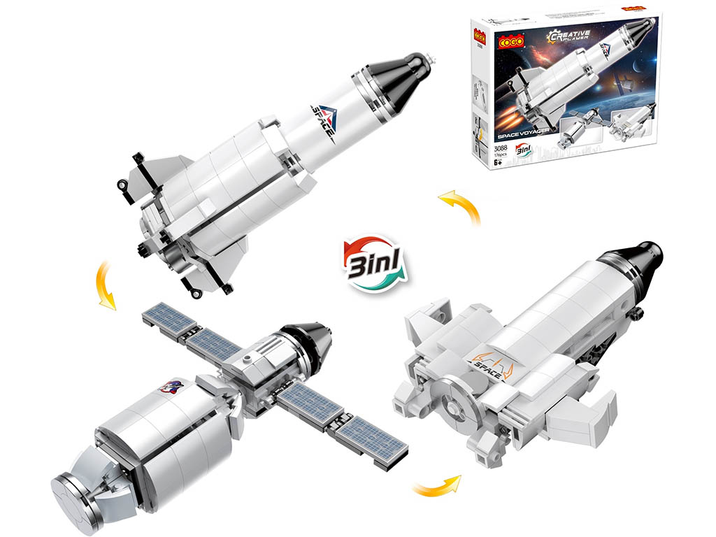 COGO Vesmír stavebnice Vesmírné rakety 3v1 kompatibilní 176 dílů