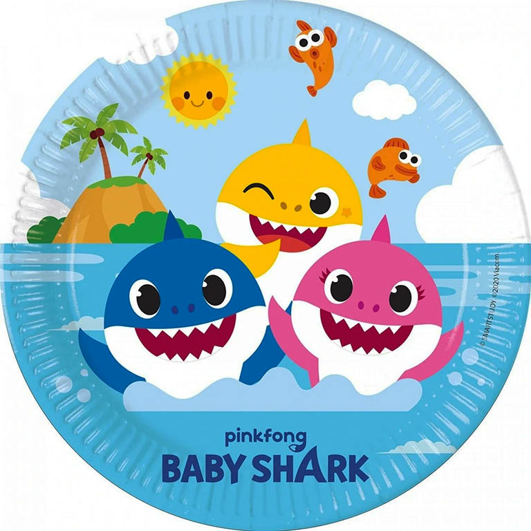 PROCOS Papírové talíře Baby Shark 23cm 8ks