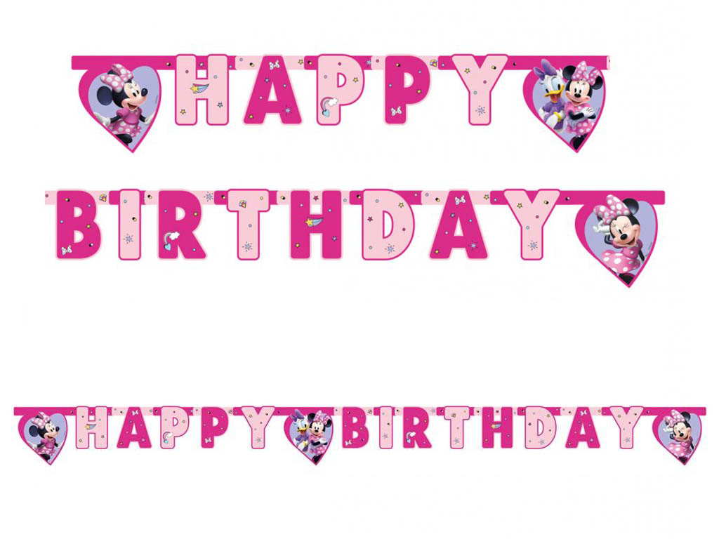 PROCOS Párty nápis Minnie Mouse Happy Birthday 200cm