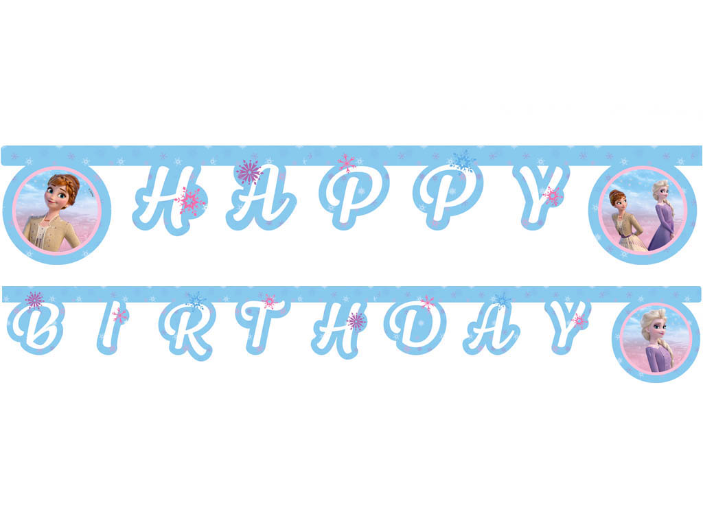PROCOS Párty nápis Frozen Ledové království Wind Spirit Happy Birthday 200cm