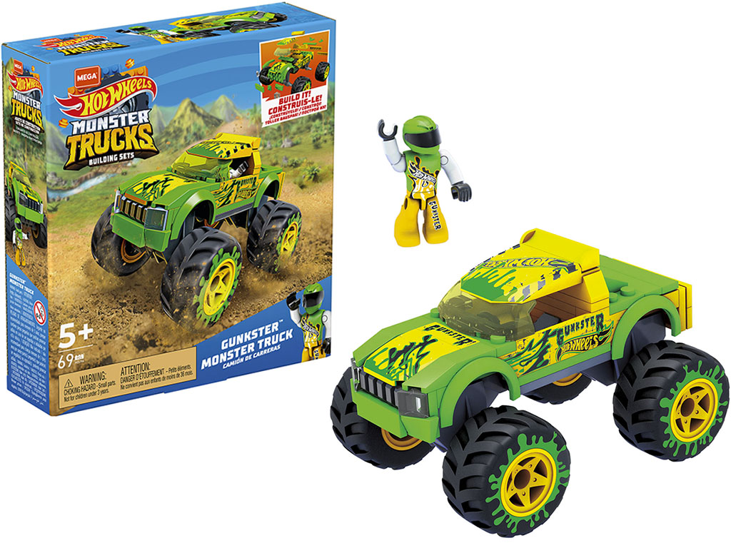 MEGA BLOKS Stavebnice Mega Construx Hot Wheels Monster Trucks Gunkster 69 dílů