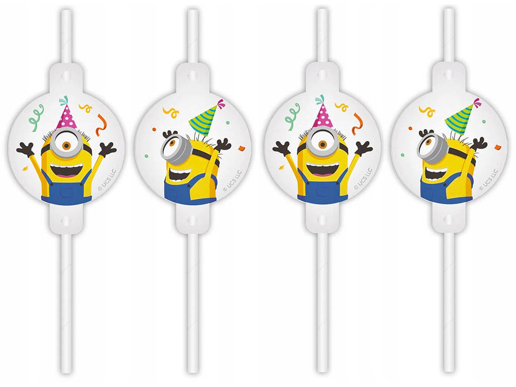 PROCOS Papírová brčka Mimoni 4ks