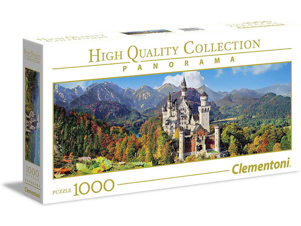 CLEMENTONI Puzzle Neuschwanstein panorama 1000 dílků 98x33cm