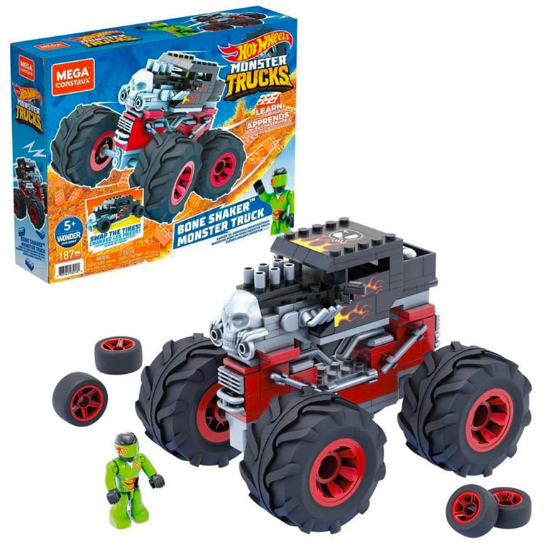 MEGA BLOKS Stavebnice Mega Construx Hot Wheels Monster Trucks Bone Shaker 194 dílů