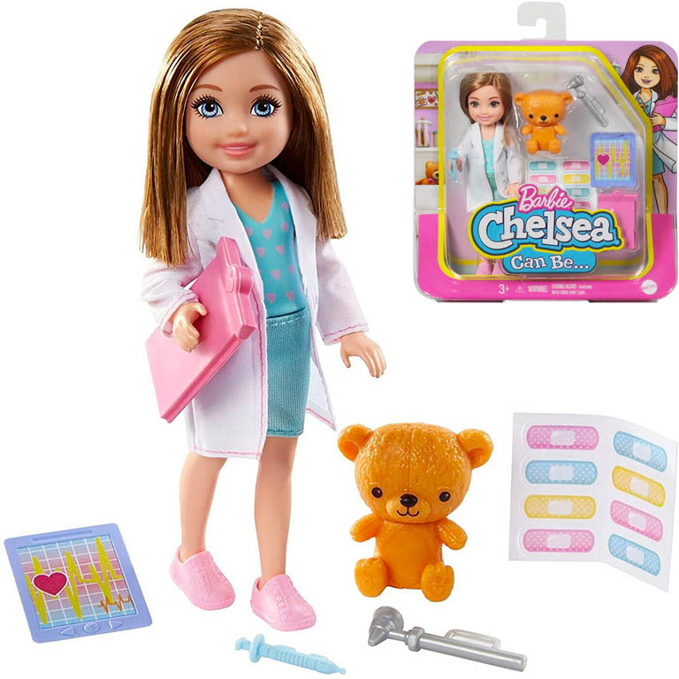 MATTEL Barbie Chelsea doktorka 14cm