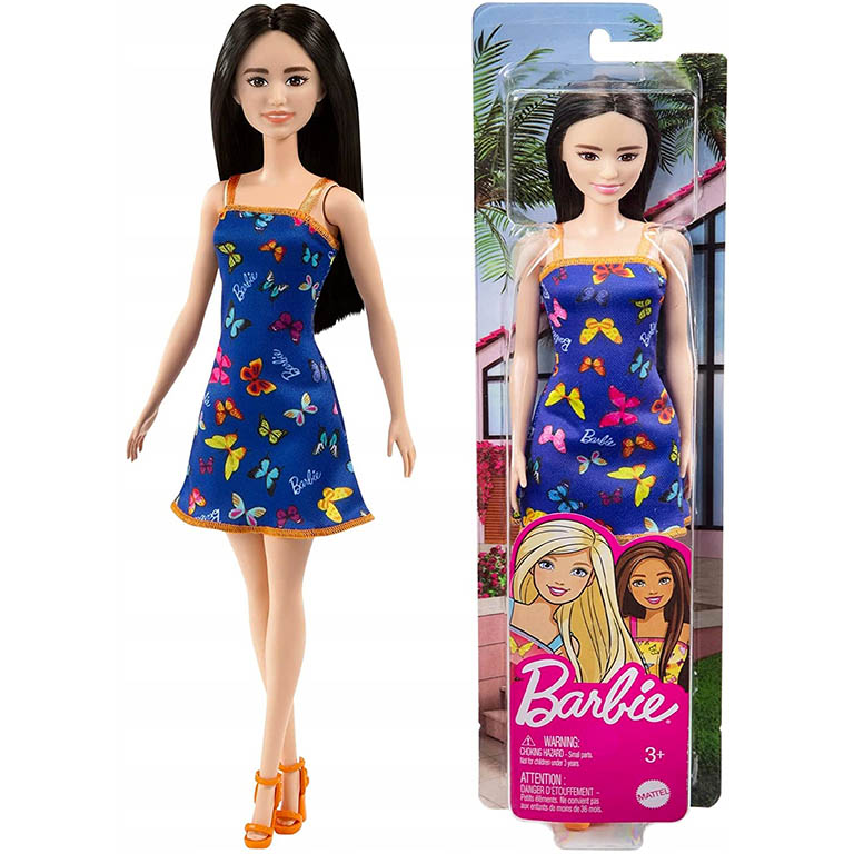 MATTEL Barbie v šatech s motýlky 30cm Barva: MODRÁ