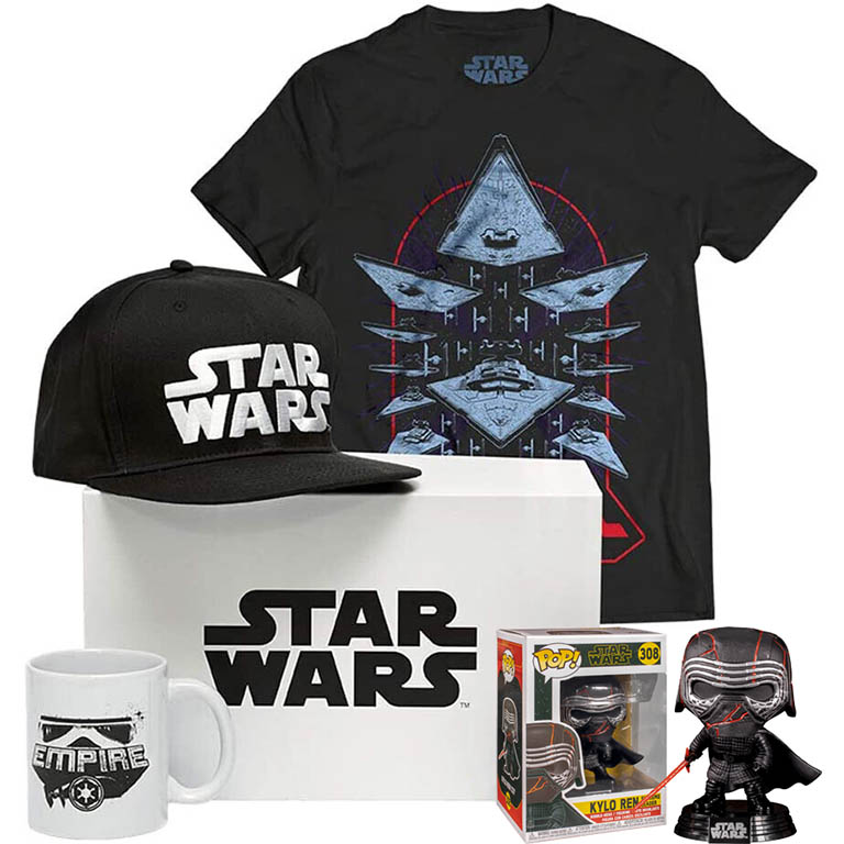 Sběratelský Box - Wootbox s překvapením Star Wars - Hrnek, tričko, kšiltovka, figurka Funko POP! 4v1