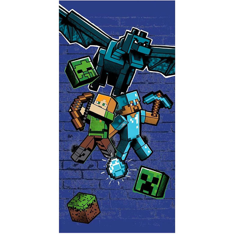 AYMAX Osuška Minecraft / ručník Minecraft Ender Dragon Supersoft mikrovlákno 70x140