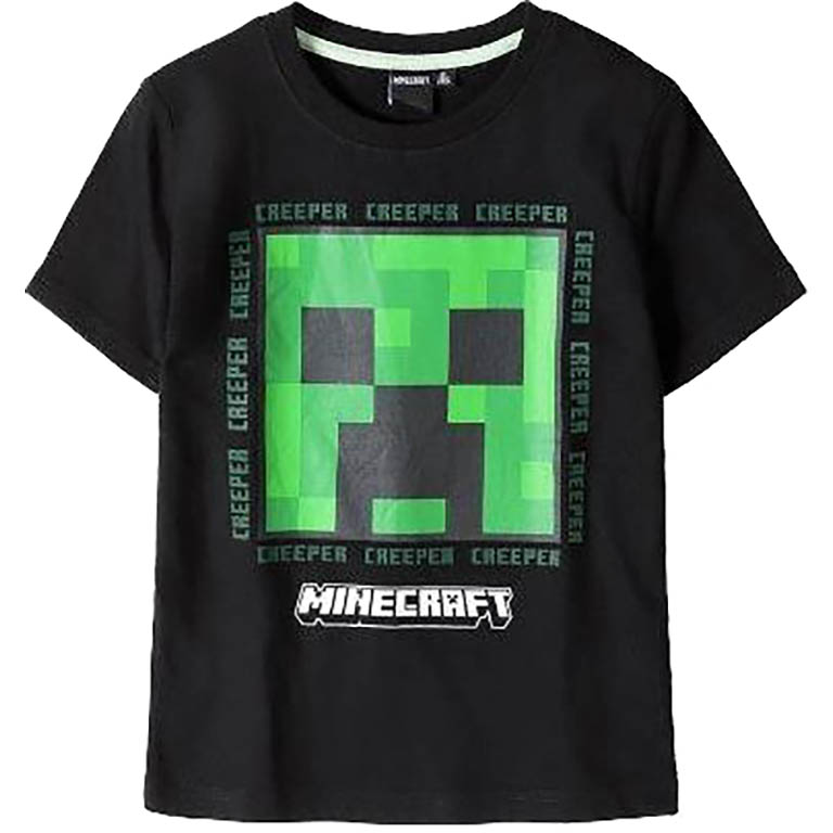 FASHION UK Dětské tričko Minecraft Creeper bavlna černé Velikost: 116 (6 let)