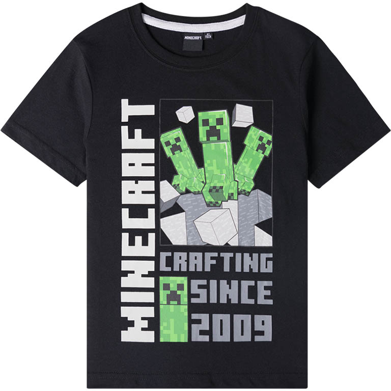 FASHION UK Dětské tričko Minecraft Crafting bavlna černé Velikost: 116 (6 let)