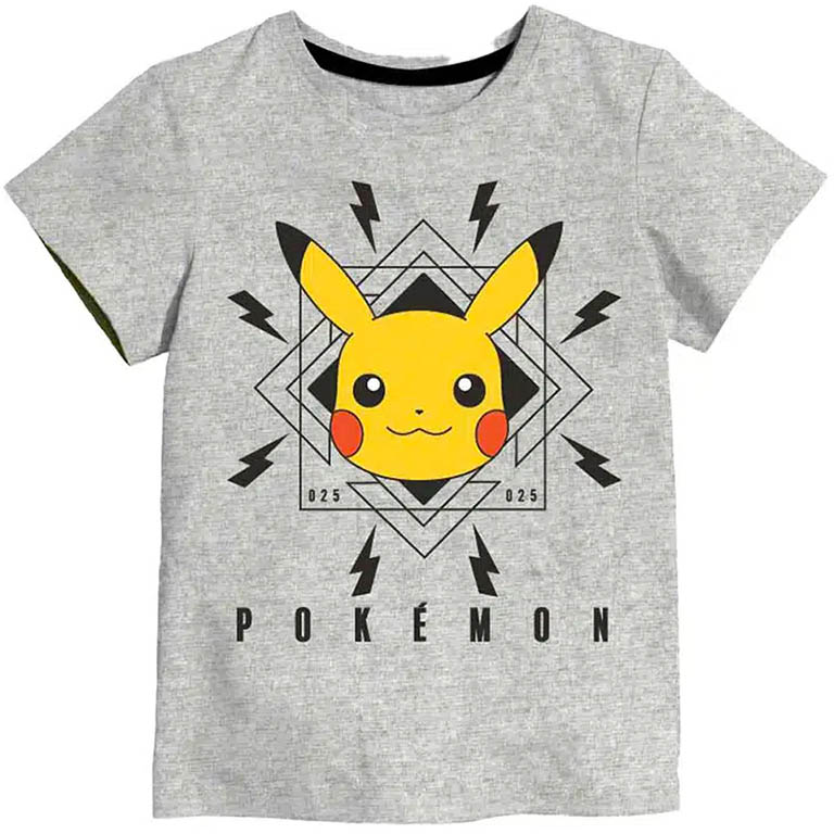 GAME FREAK Dětské tričko Pokémon Pikachu bavlna šedé Velikost: 110/116