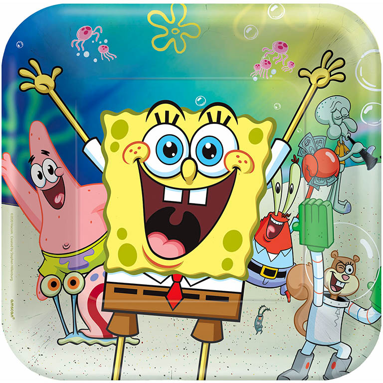 AMSCAN Papírové talíře Spongebob 23cm 8ks