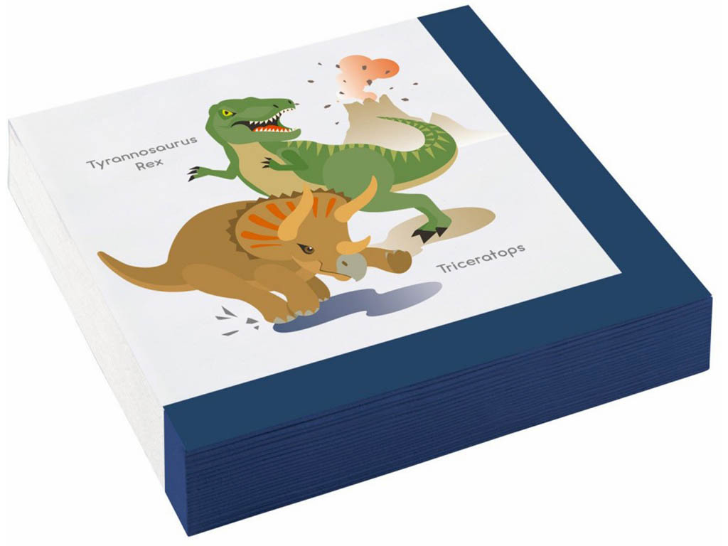 AMSCAN Papírové ubrousky Happy Dinosaur 33x33cm 20ks