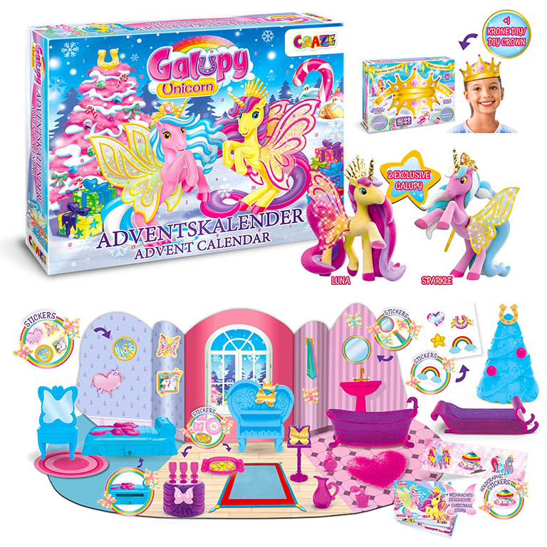 CRAZE Adventní kalendář Jednorožec Galupy - figurky + hrací sada