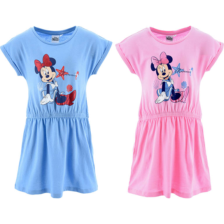 SUN CITY Šaty Minnie Mouse bavlna Barva: MODRÁ, Velikost: 128 (8 let)