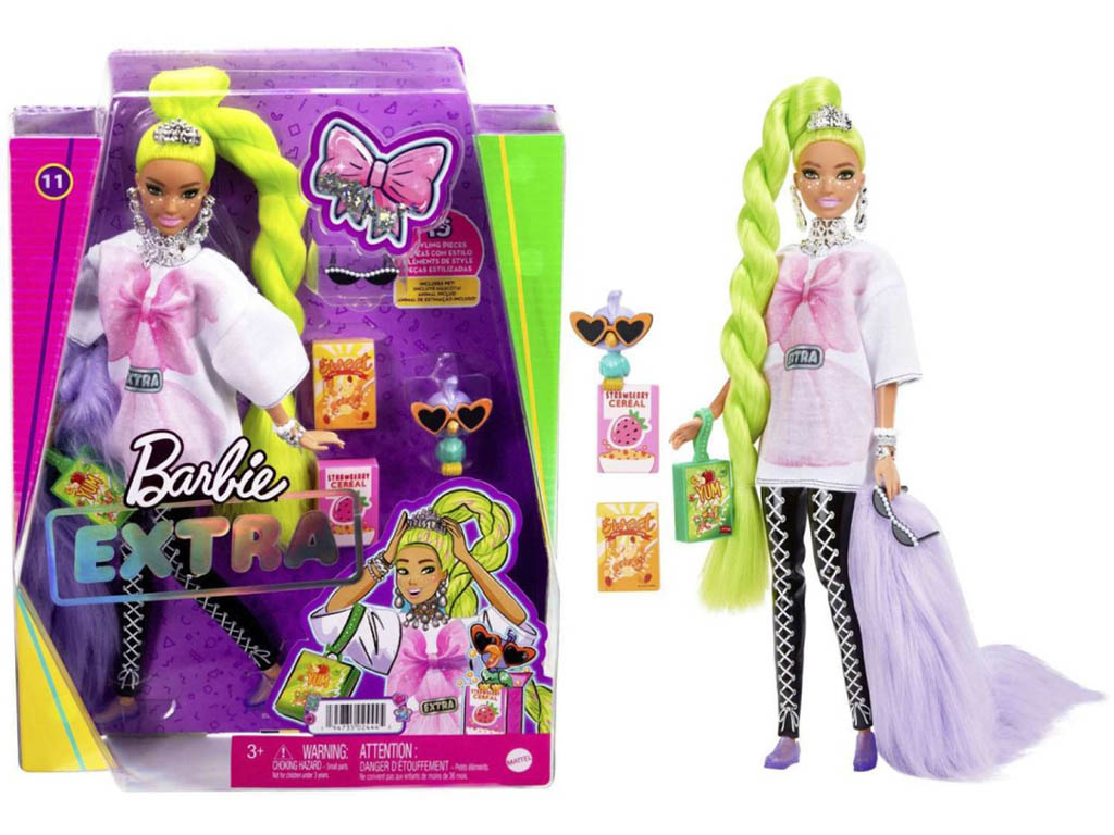 MATTEL Barbie Extra Neonové vlasy 30cm