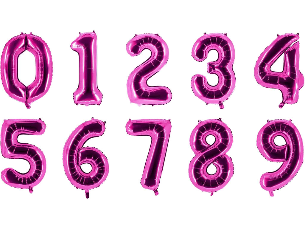 PARTY FACTORY Balonek čísla růžový fóliový 85cm DESIGN: ČÍSLO "2"