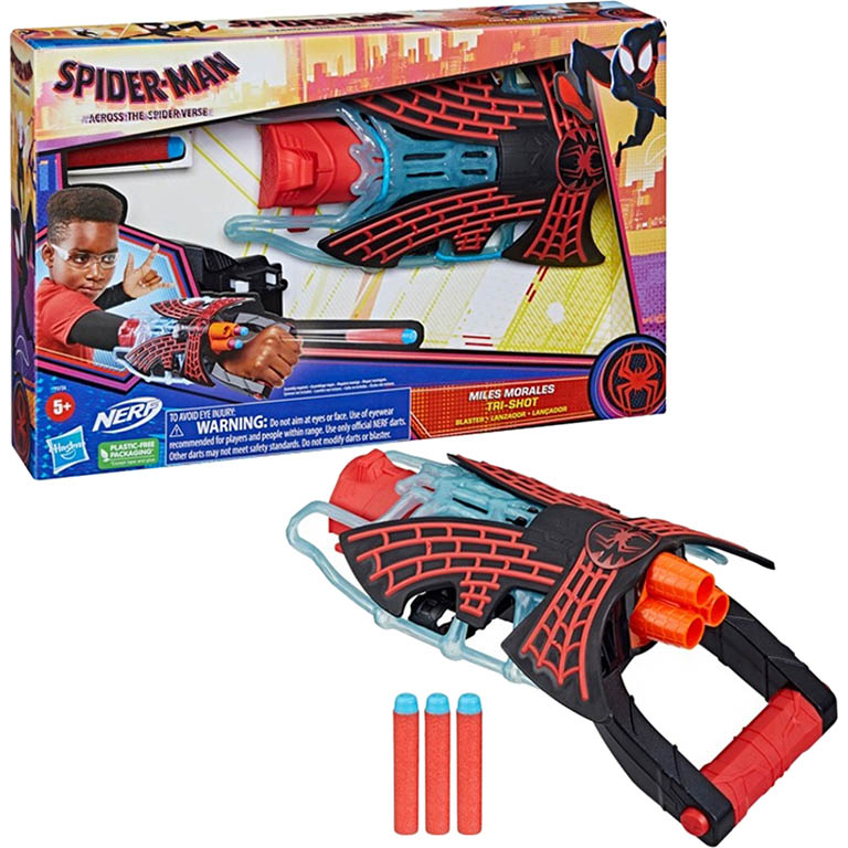 HASBRO Vystřelovací rukavice Spiderman Nerf Tri-Shot Miles Morales