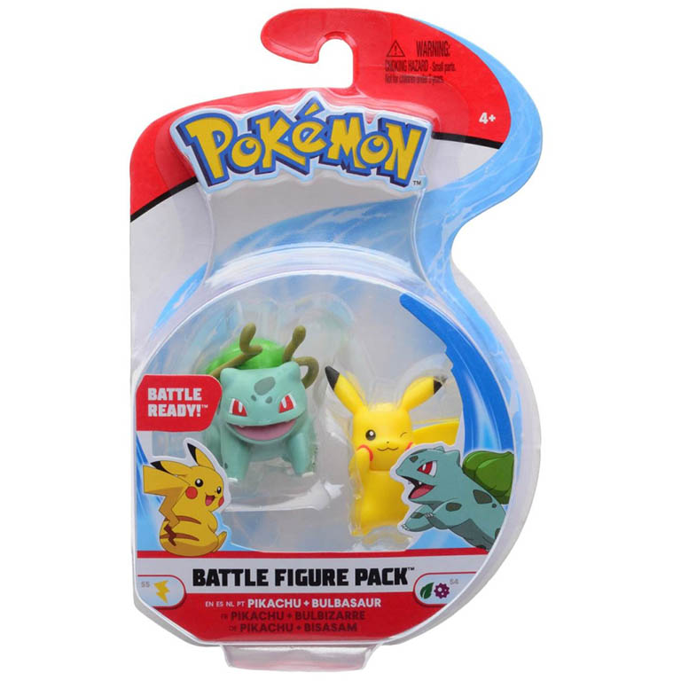 JAZWARES Figurky Pokémon Battle figure pack Pikachu a Bulbasaur