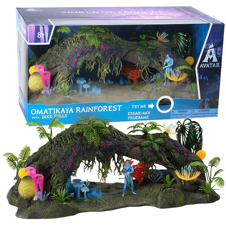 McFARLANE Akční sada Avatar Omatikaya Rainforest a Jake Sully deluxe s LED osvícením